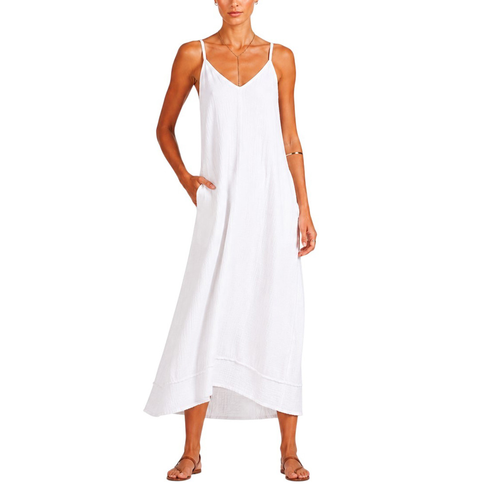 bobi - High Low Midi Tank Dress - White