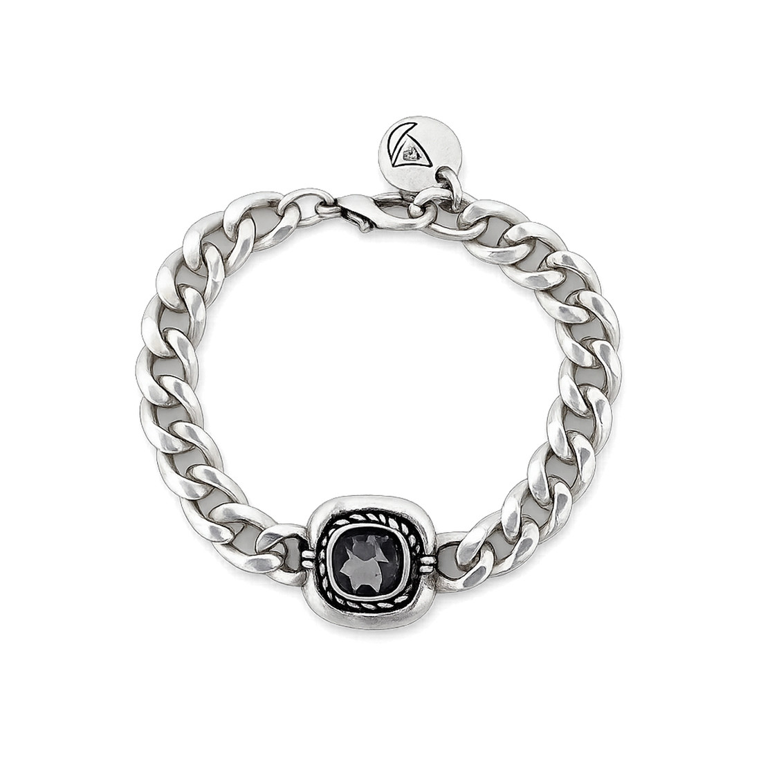Gray Swarovski crystal silver-plated bracelet. 