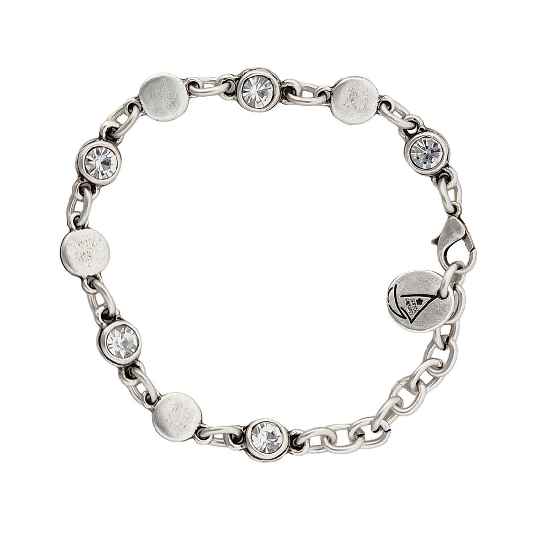 Clear Swarovski crystal silver-plated bracelet. 