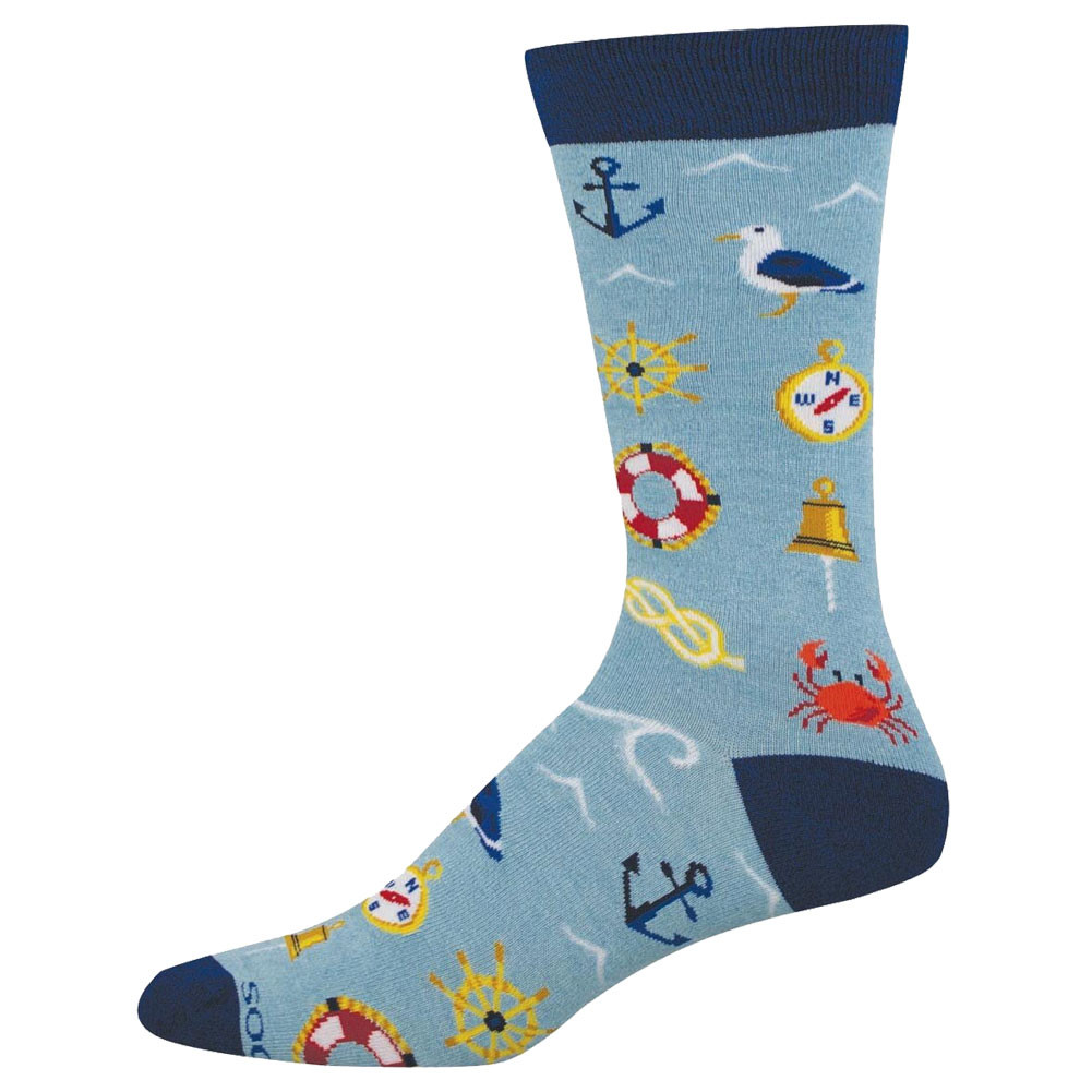 Socksmith Men's Bamboo Blend Crew Socks - Ahoy Matey