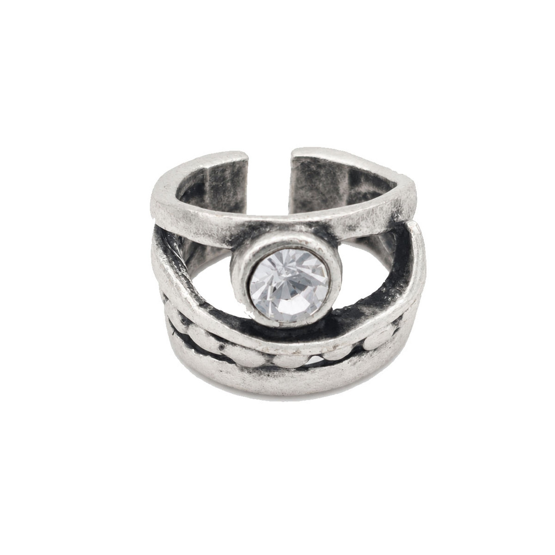 Clear Swarovski crystal adjustable ring. 