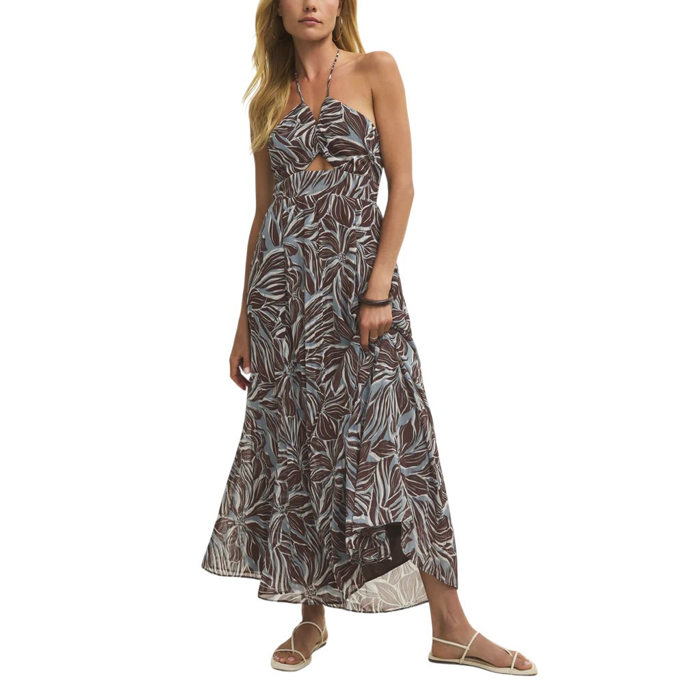 Z Supply Lanie Zinn Floral Maxi Dress - Chocolate Cherry 