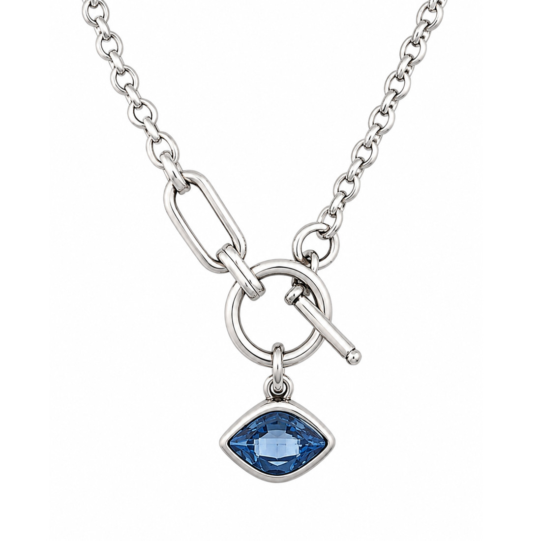 Blue Swarovski crystal silver-plated necklace. 