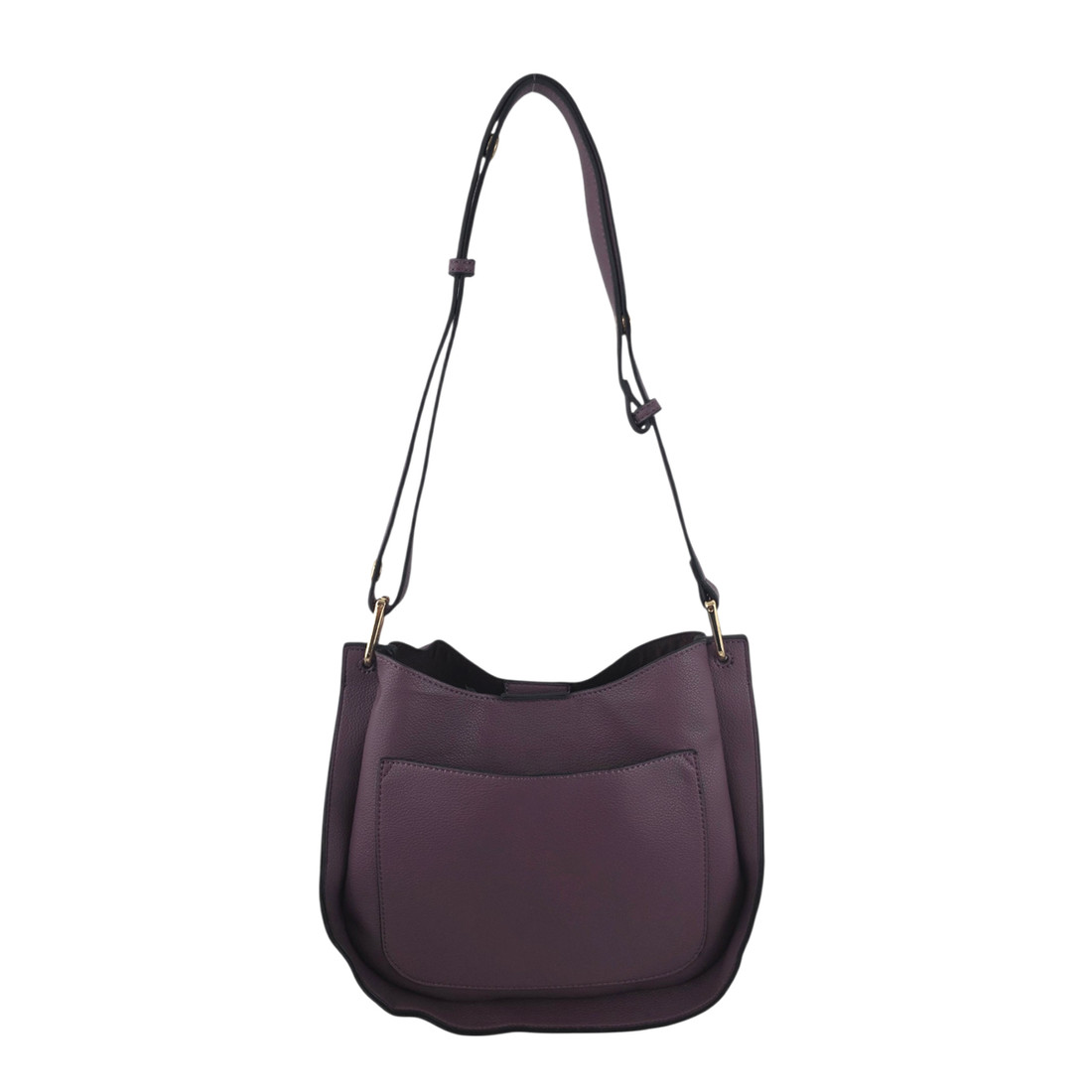 Purple Ramona crossbody purse with large front pocket. 