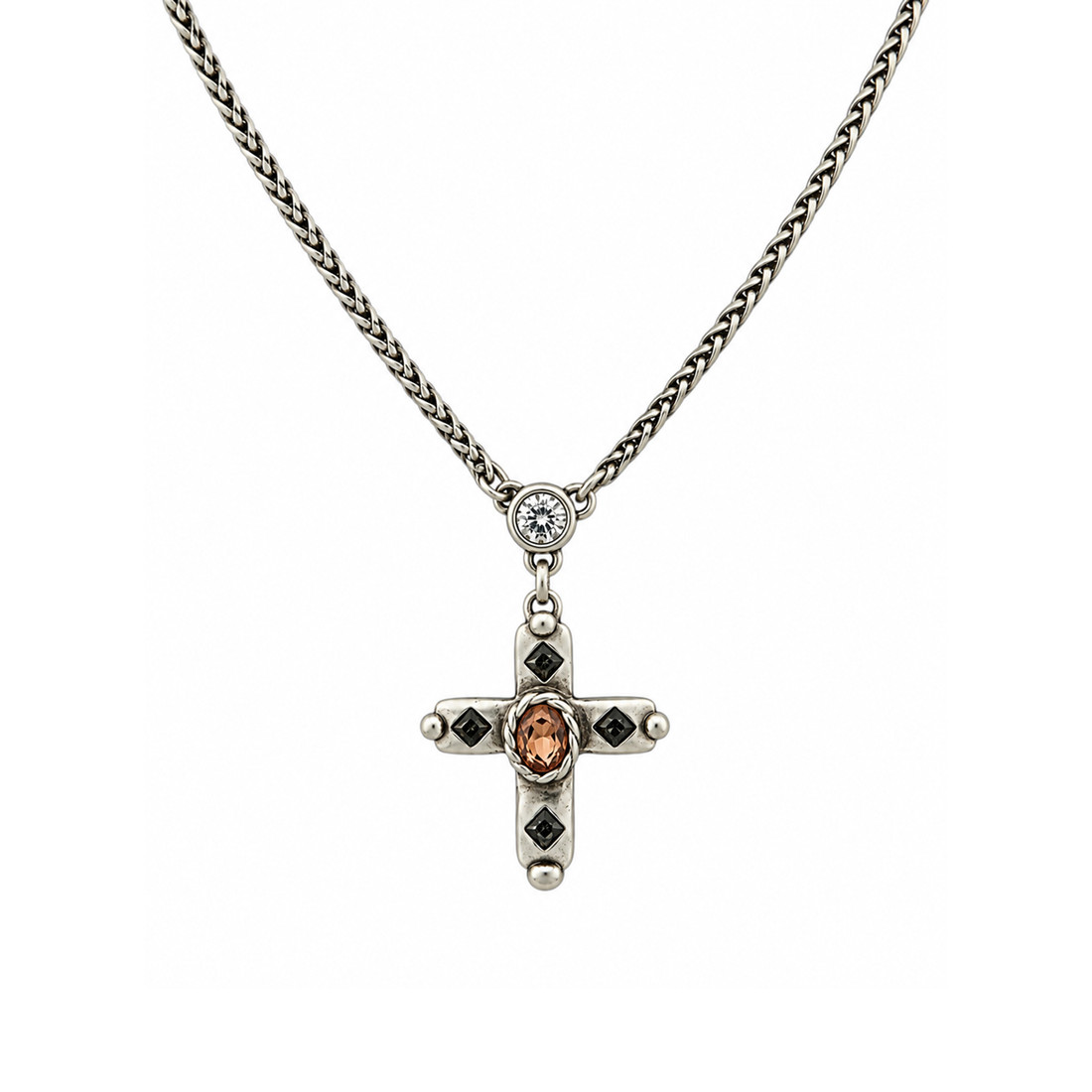 Crystal cross chain necklace from Turkey. 