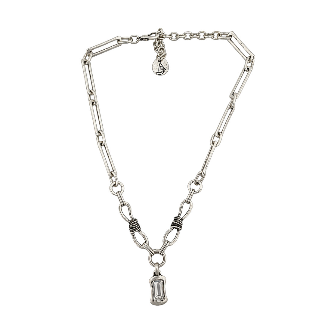 Clear crystal dangle necklace. 