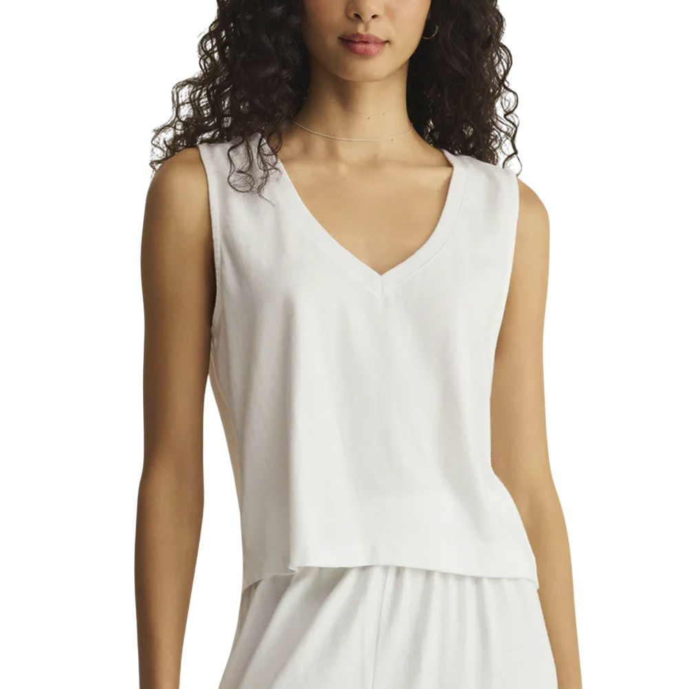 Z Supply Sloane V-Neck Cotton Jersey Tank Top - White