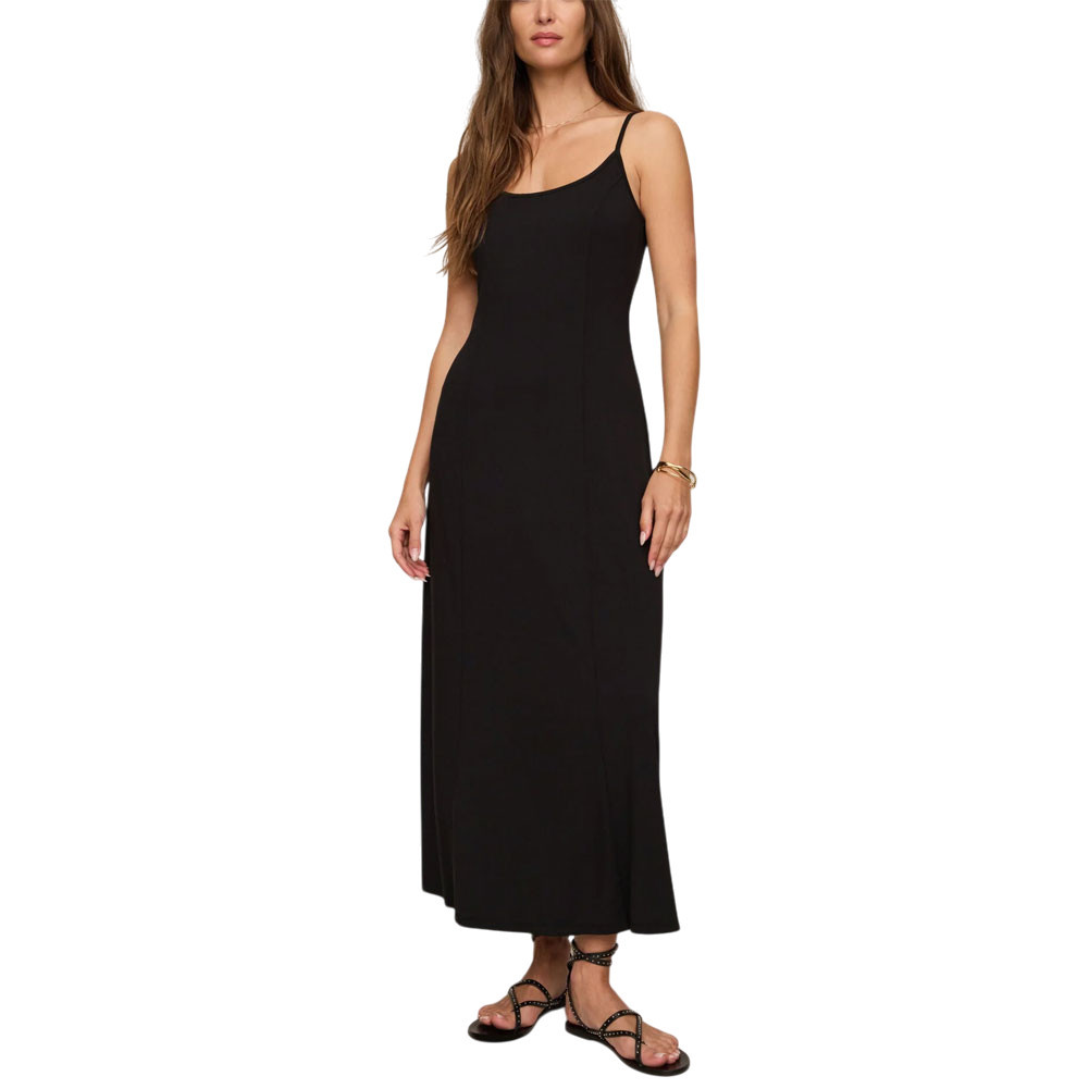 Z SUPPLY CHARISMA BLACK MIDI DRESS | PURPLE LEOPARD BOUTIQUE