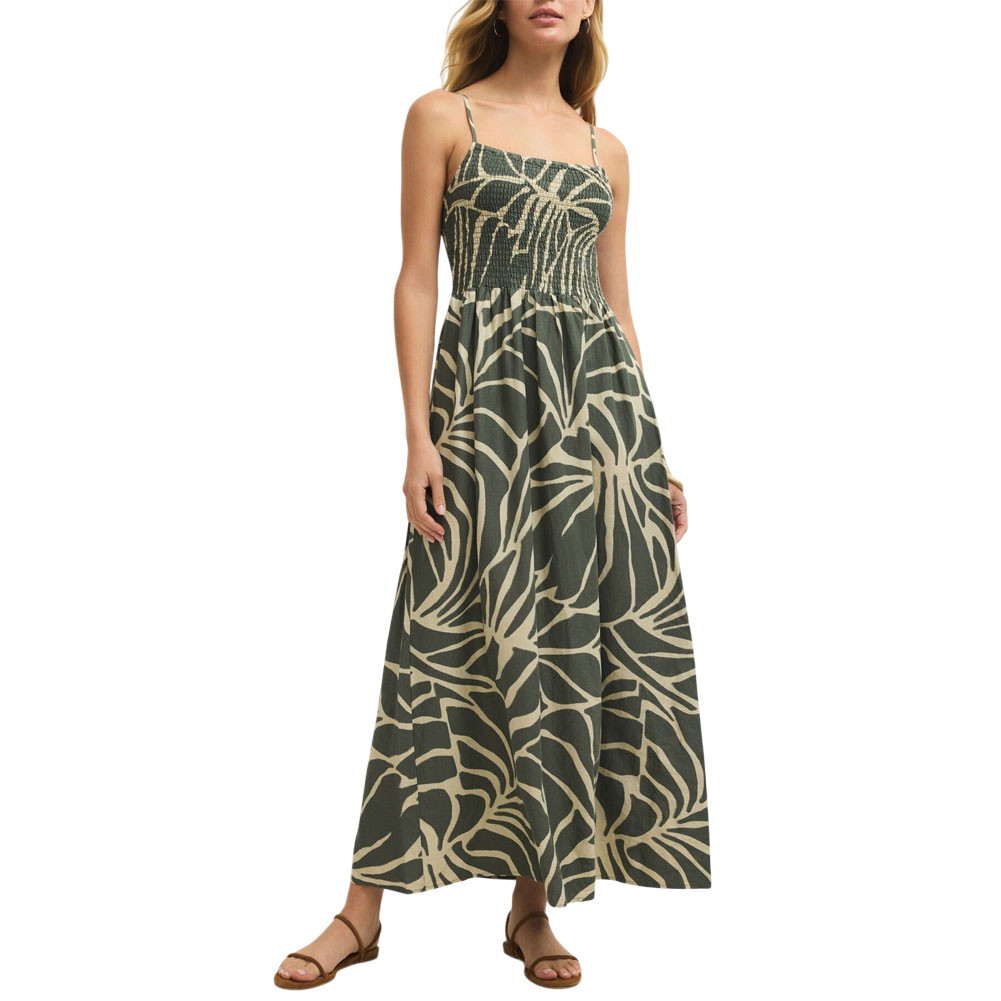 Z Supply Bayside Tova Palm Midi Dress - Tea Leaf