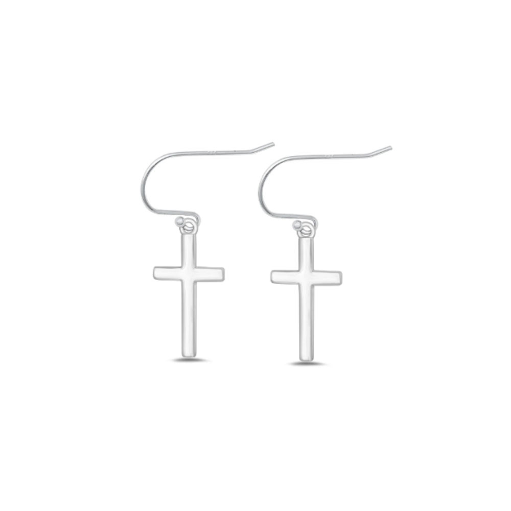 Cross sterling silver dangle earrings. 