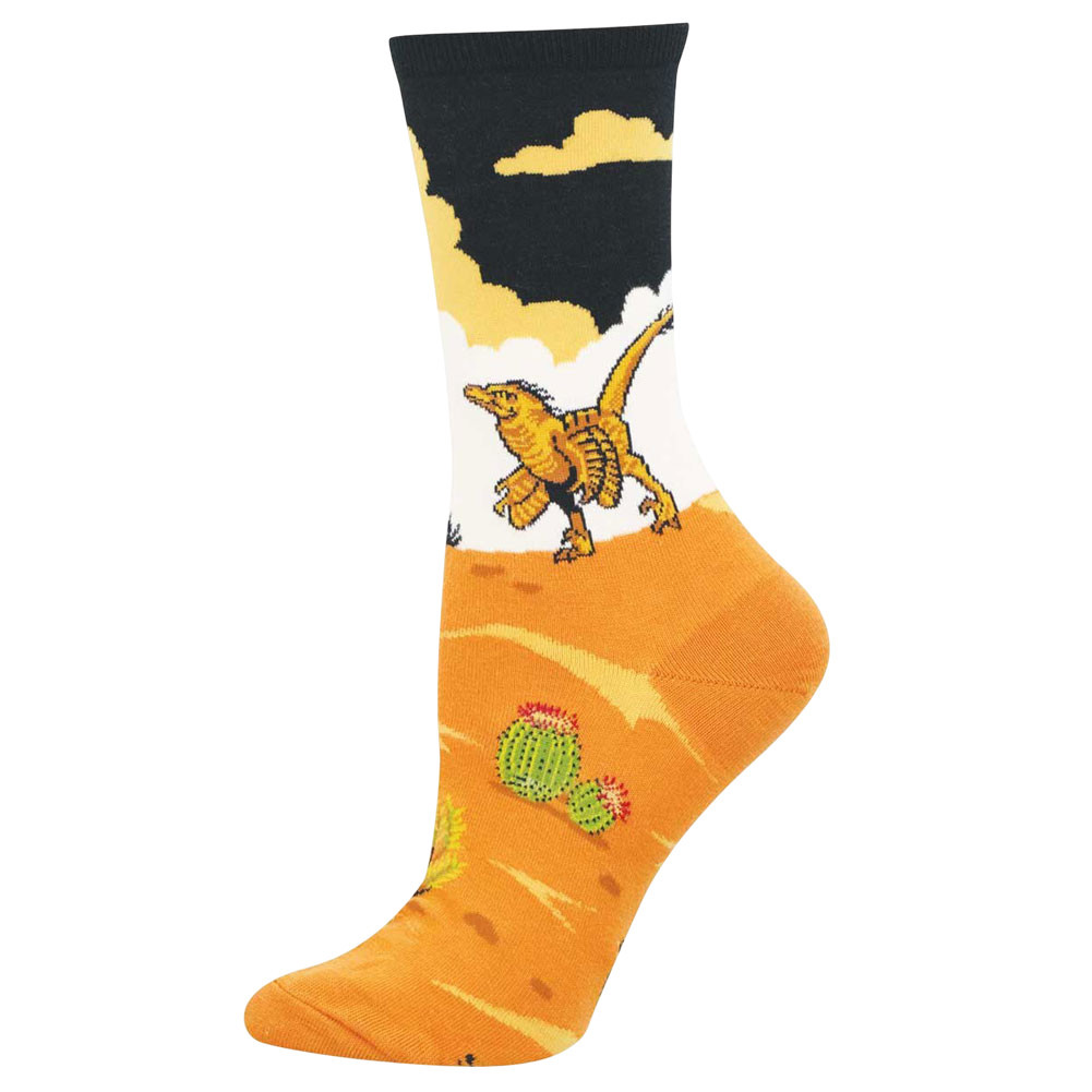 Socksmith Women's Socks - Prehistoric Dinosaur - VELOCIRAPTOR