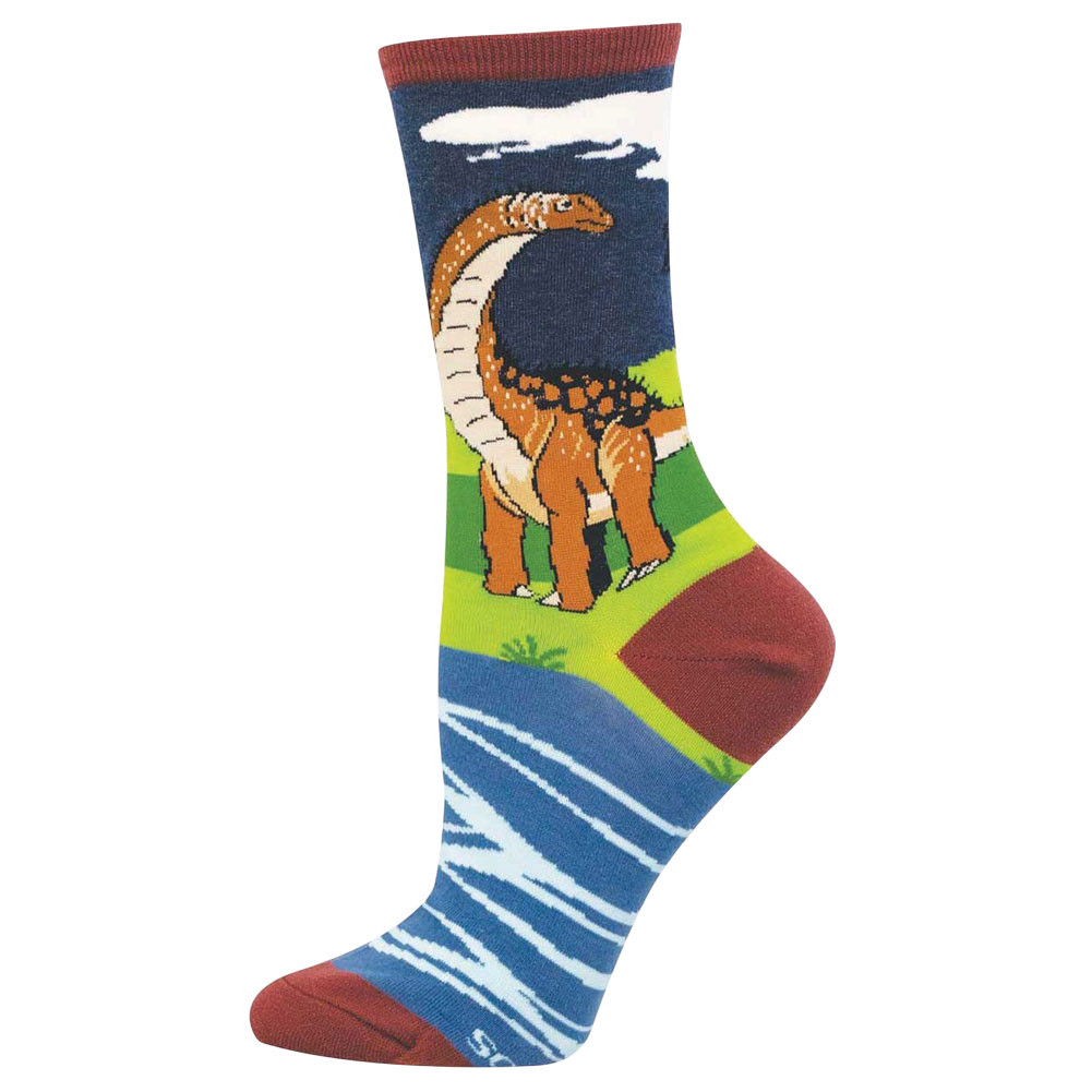 Socksmith Women's Socks - Prehistoric Dinosaur - BRONTOSAURUS