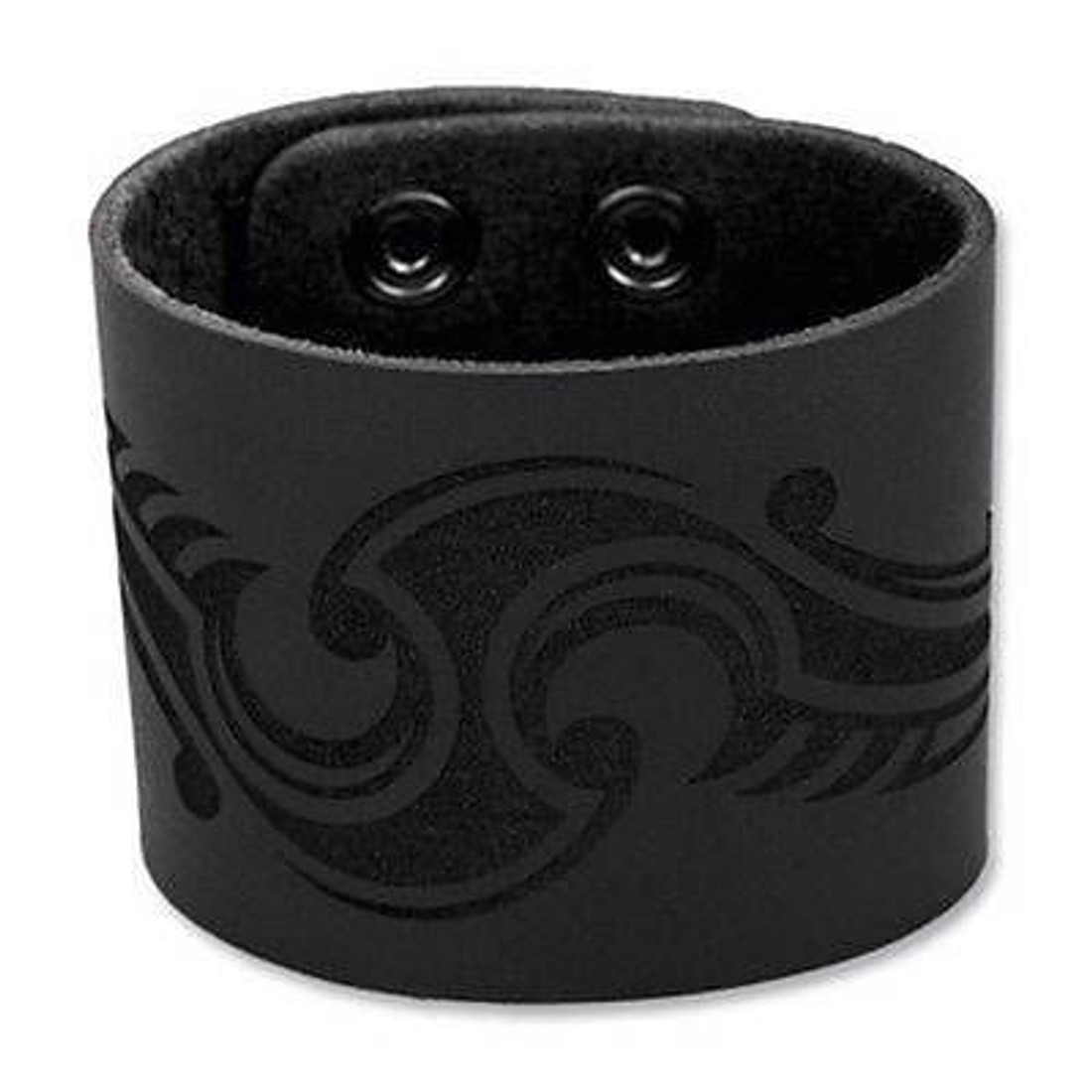Bico black leather cuff bracelet.