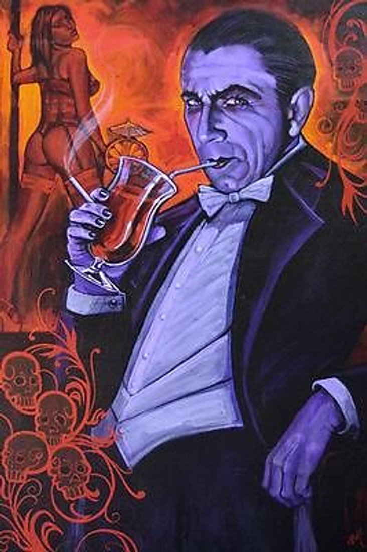 Smarrmy Extraordinaire by Mike Bell Tattoo Art Print  Monster Vampire Strip Club