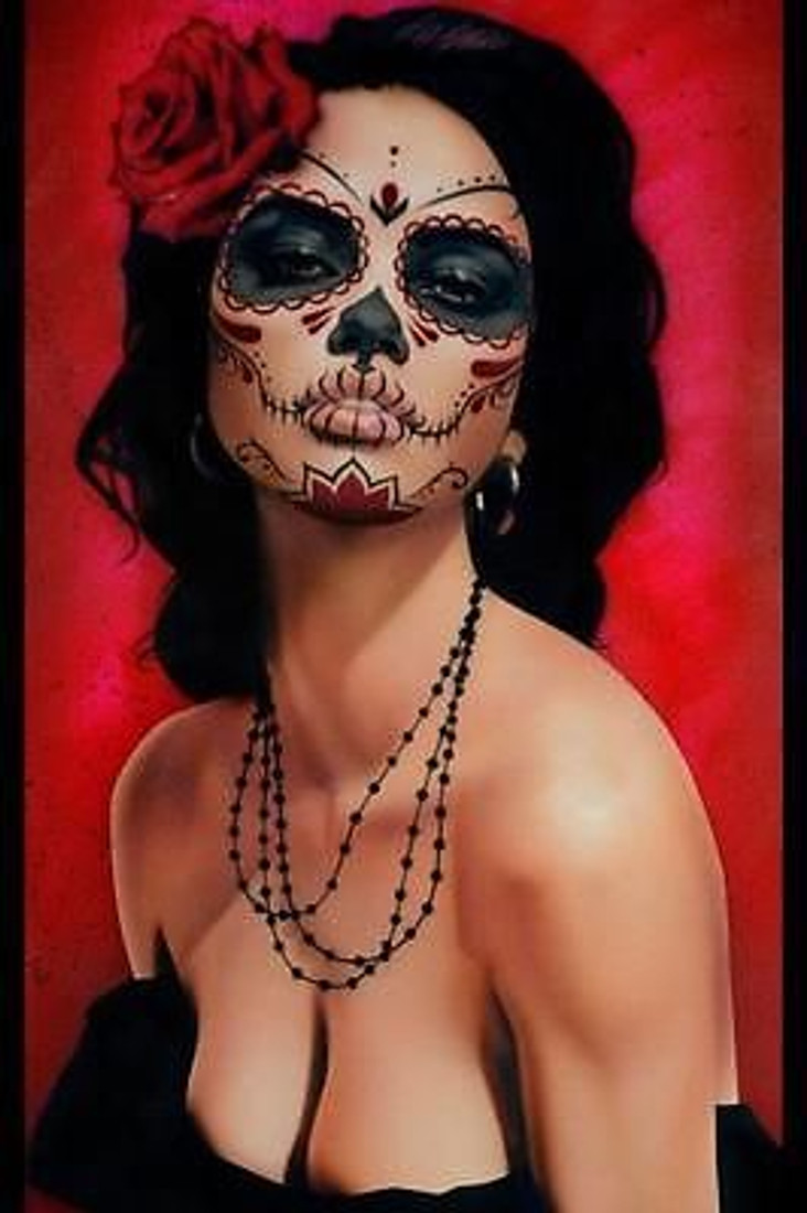 Isabella Muerte by Daniel Esparza Tattoo Art Print  Day of the Dead Sugar Skull