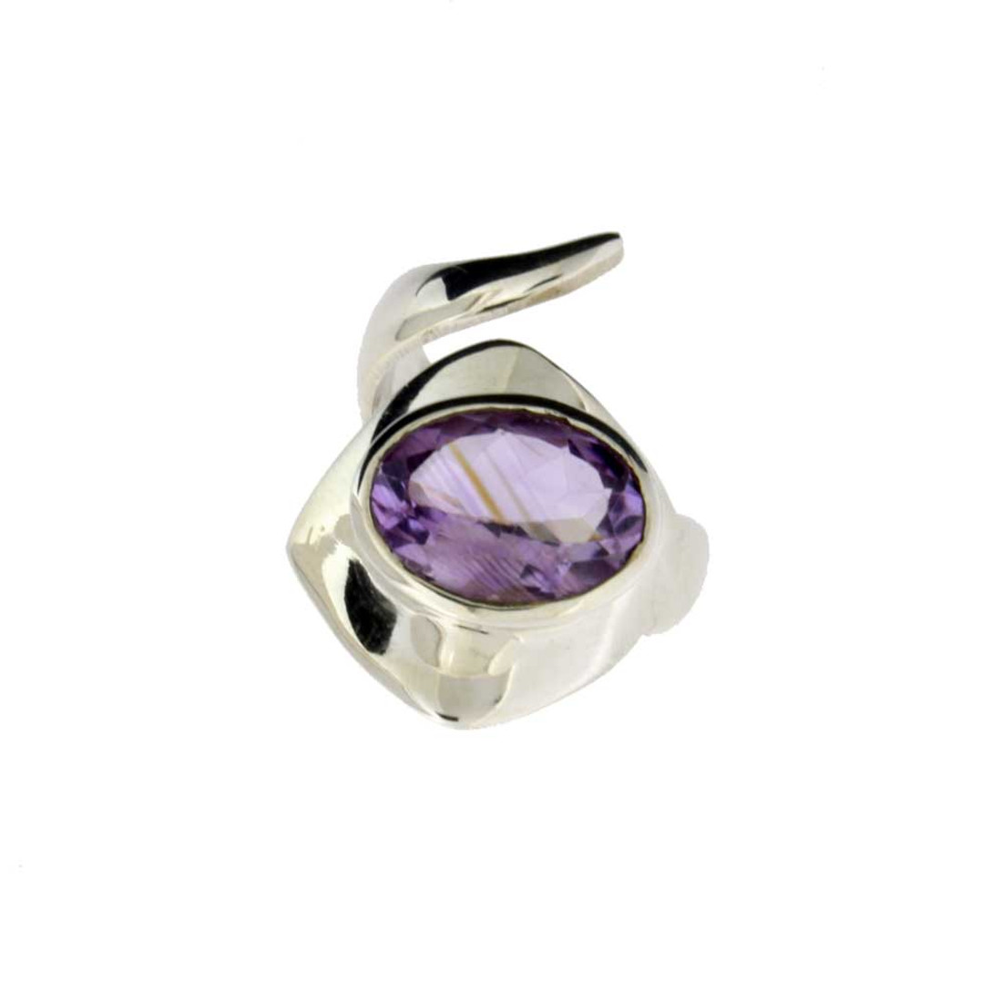 Amethyst sterling silver ring.