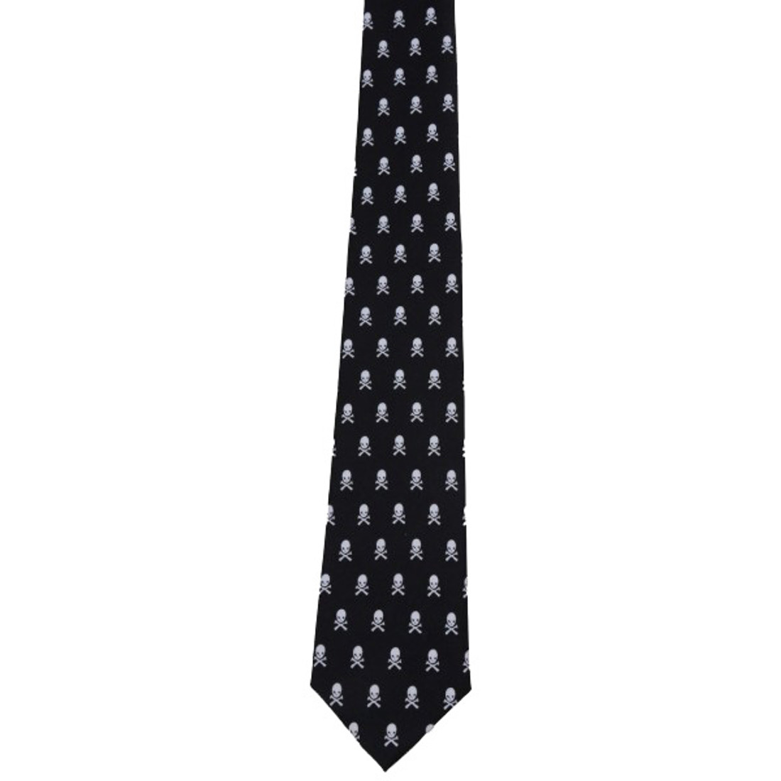 Black tie with little white skull and crossbones.