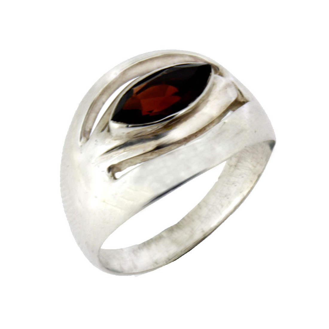 Garnet sterling silver ring.