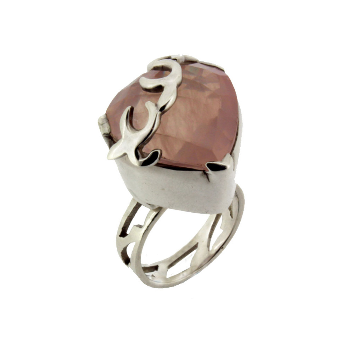 Rose Quartz sterling silver ring.