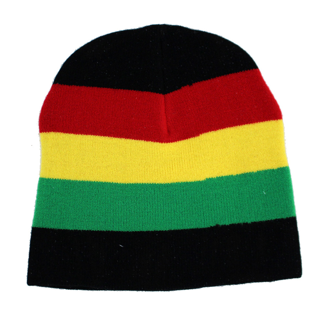 Rasta reggae black knit beanie.