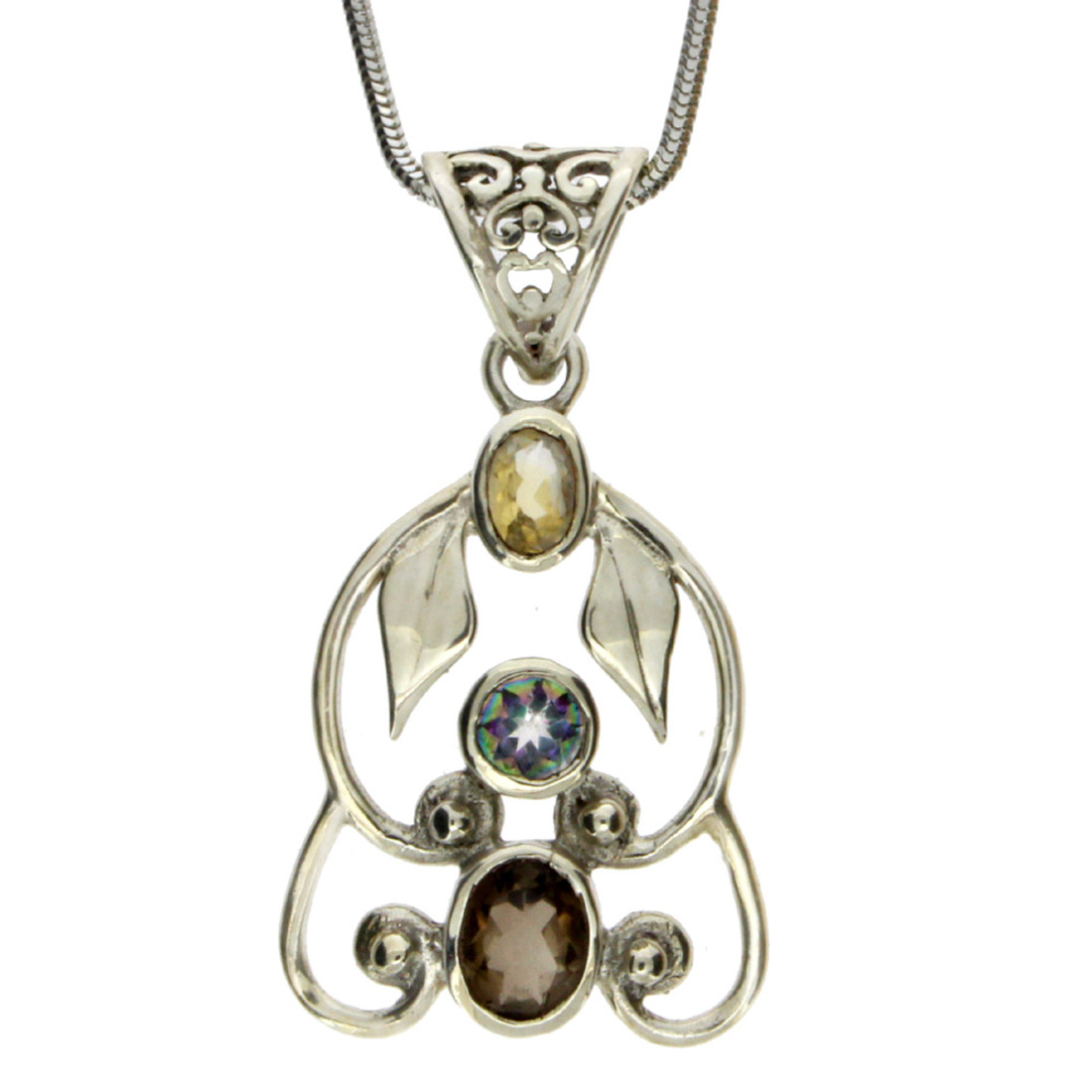 Sterling Silver Multi Stone Pendant