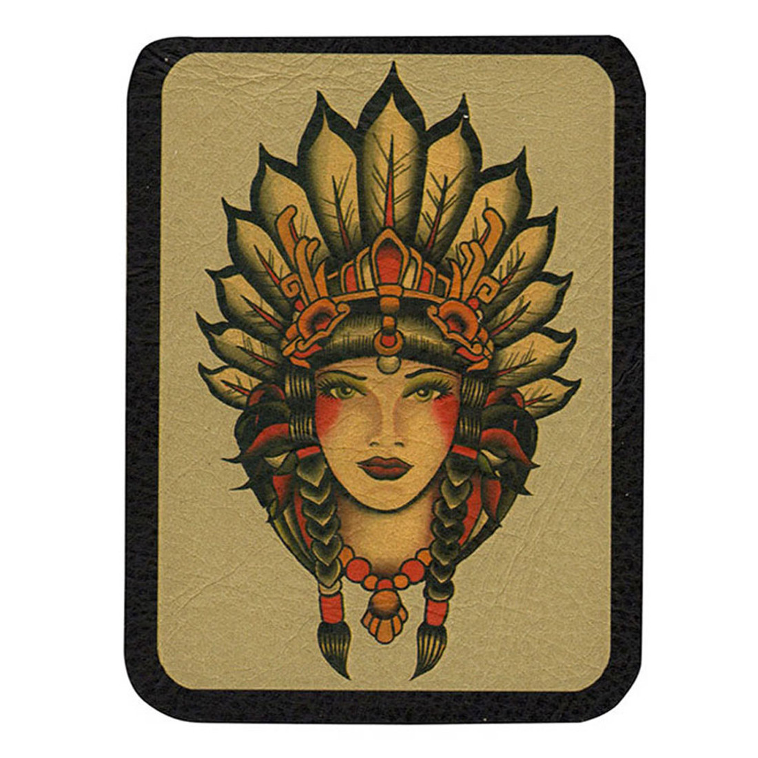 Indian Girl Leather Patch