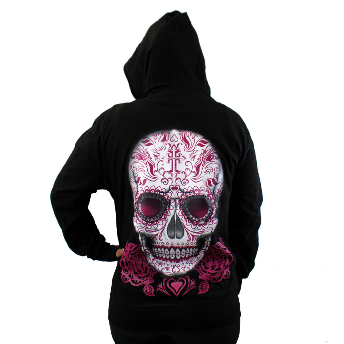 Day of the Dead skull hoodie.