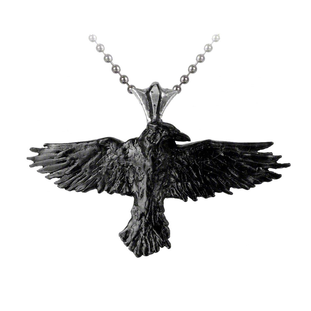 Alchemy Metal Wear P193 Black Raven Pendant