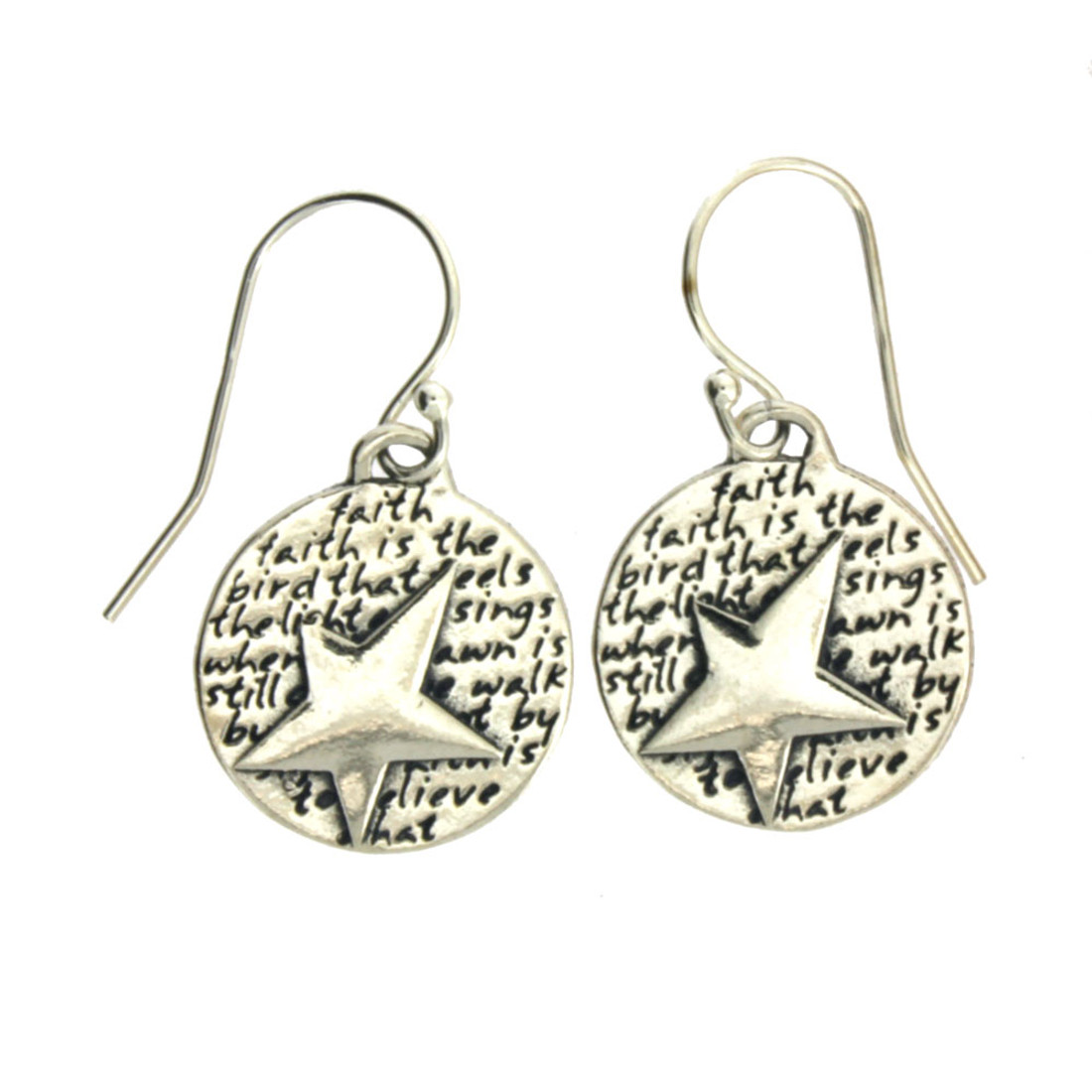Star dangle earrings.