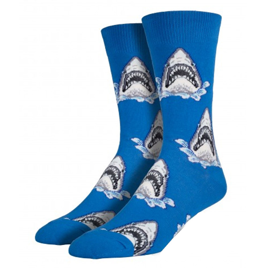 Socksmith Men's Crew Socks Shark Attack Blue