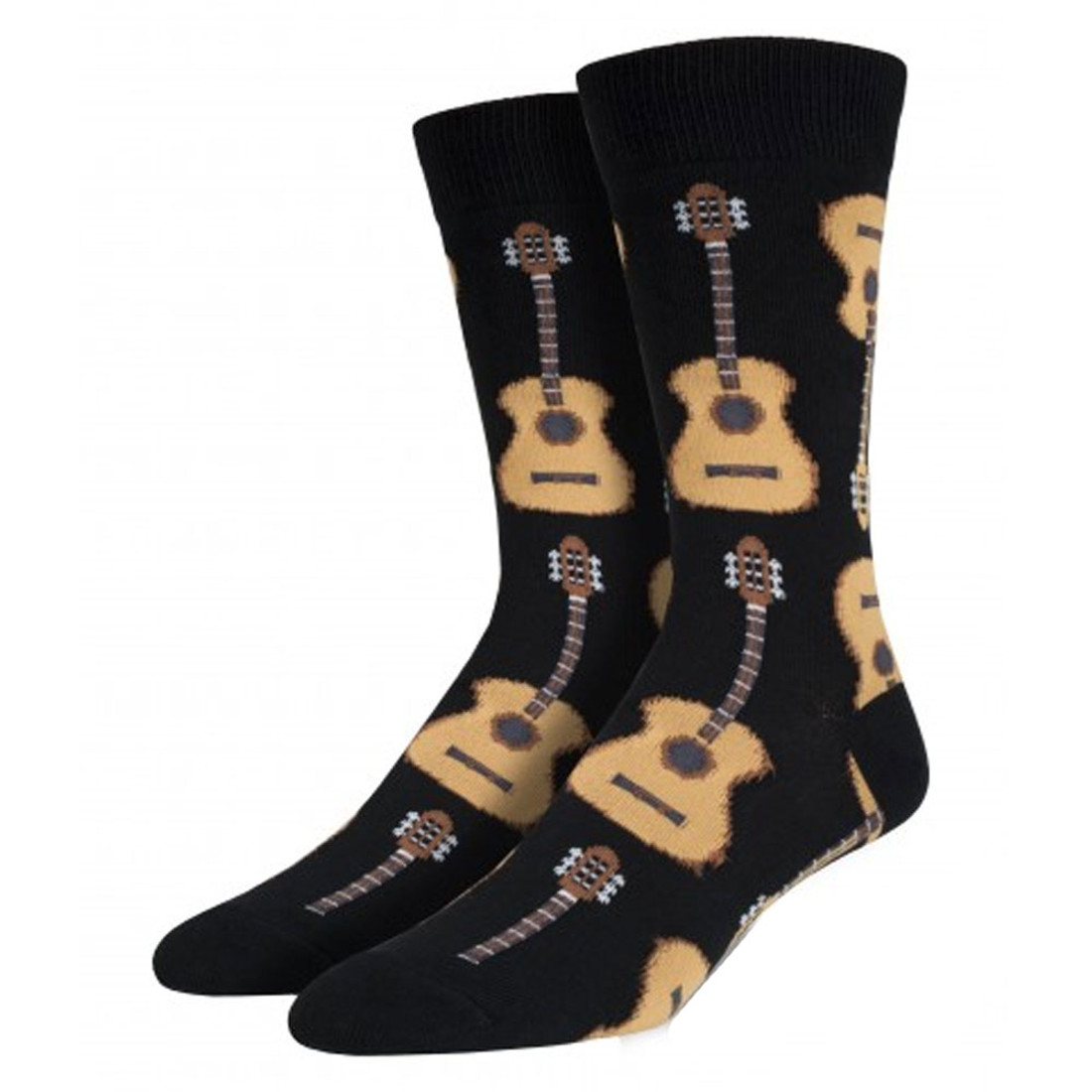 Socksmith Men's Crew Socks Guitars Black