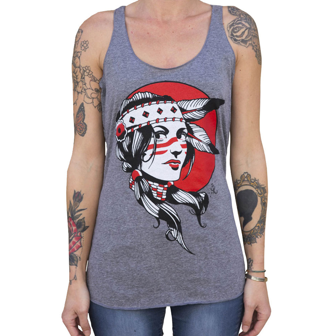 Indian Girl by Brian Kelly Women's Unfinished Tank Top Native American Woman