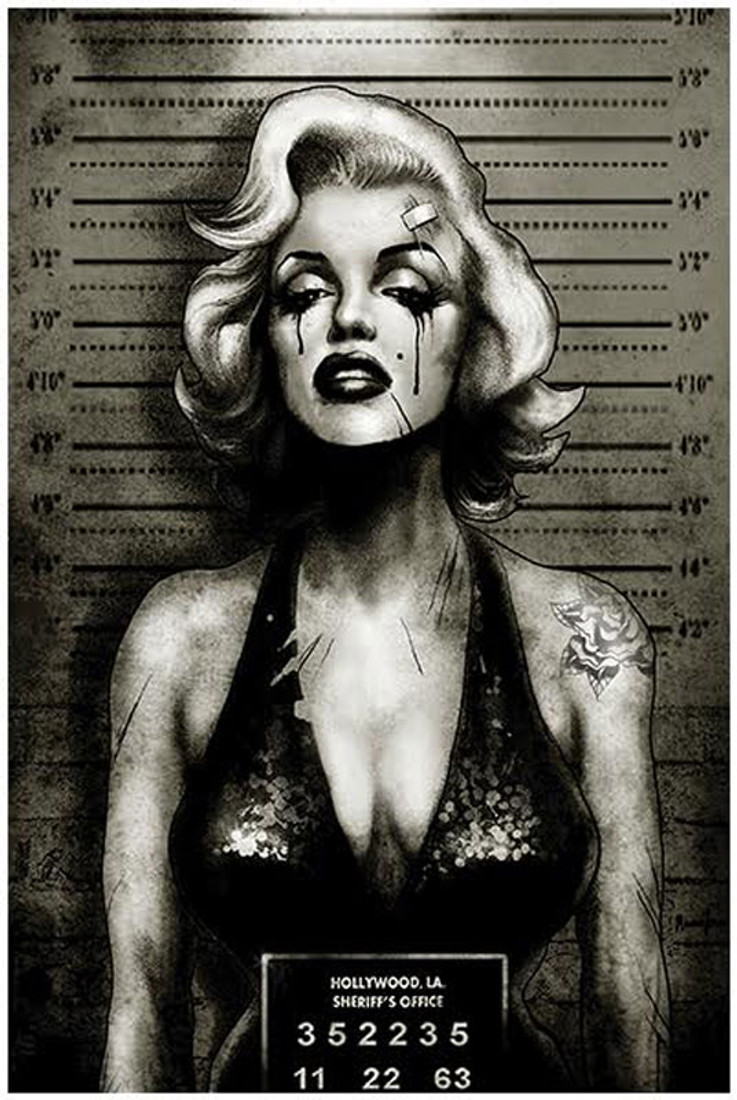 Marilyn Monroe Mugshot by Marcus Jones Screaming Demons Fine Tattoo Art Print