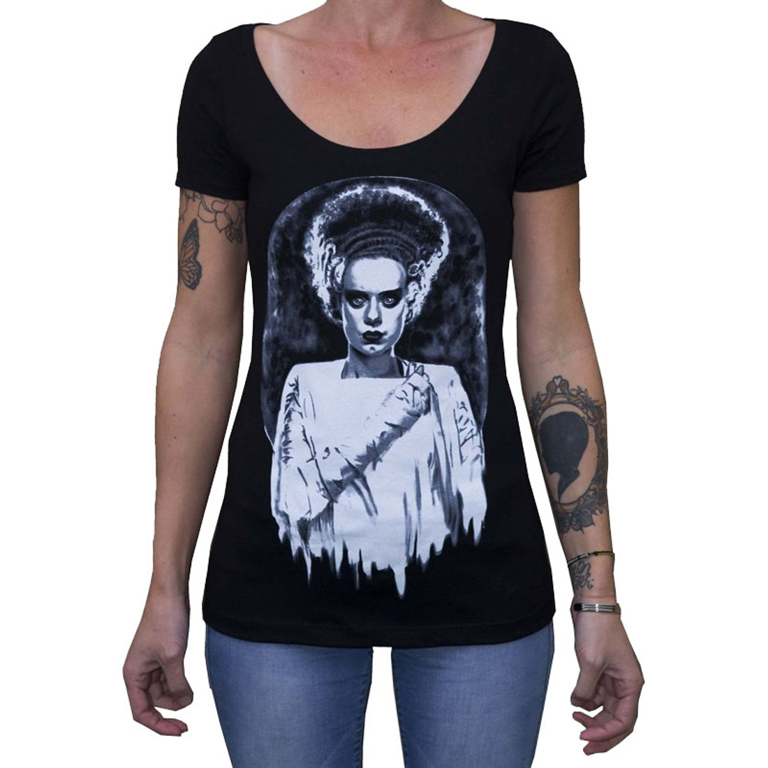 Monster's Bride by Shayne of the Dead Bohner Women's Tee Shirt Frankenstein Mummy Monster's Bride by Shayne of the Dead Bohner Women's Tee Shirt Frankenstein Mummy