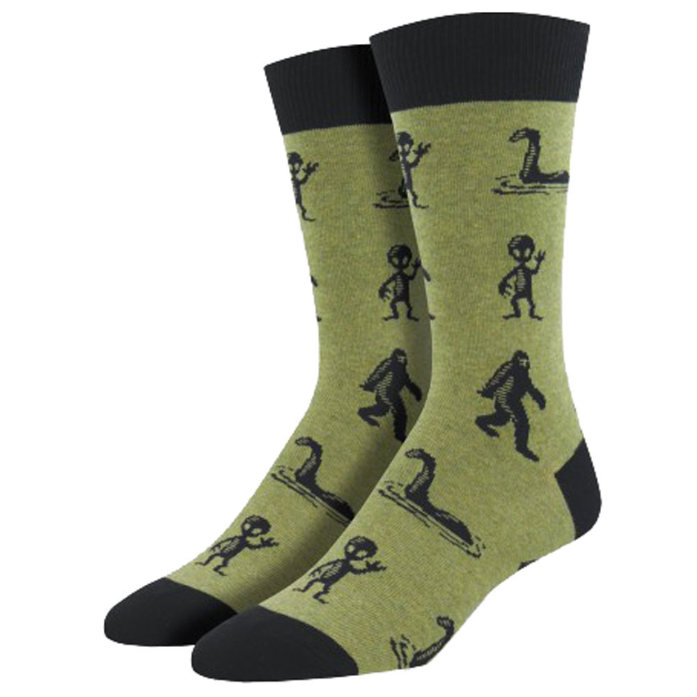 Men's Crew Socks I'm A Believer Alien Loch Ness Monster Big Foot
