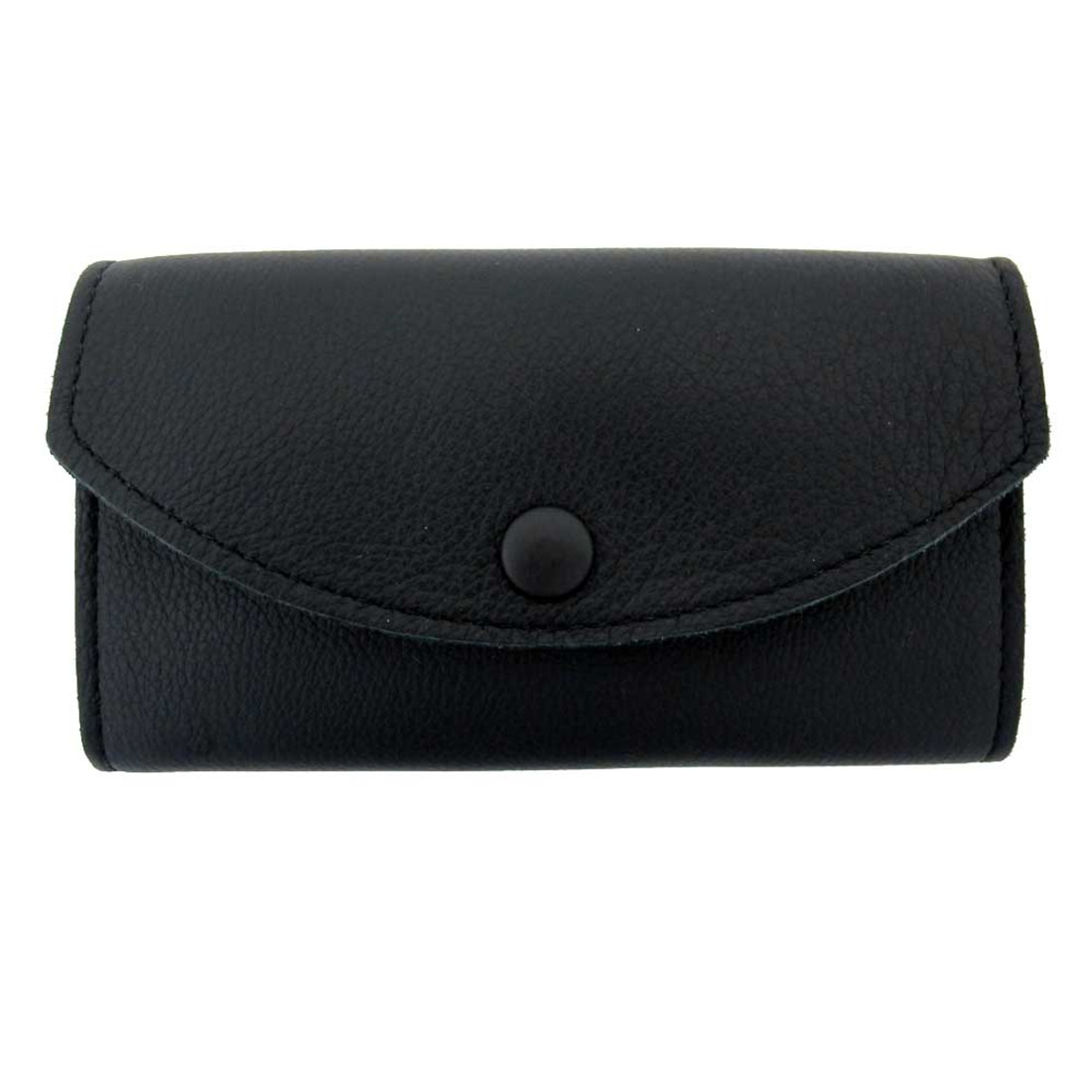 Women's black leather wallet.