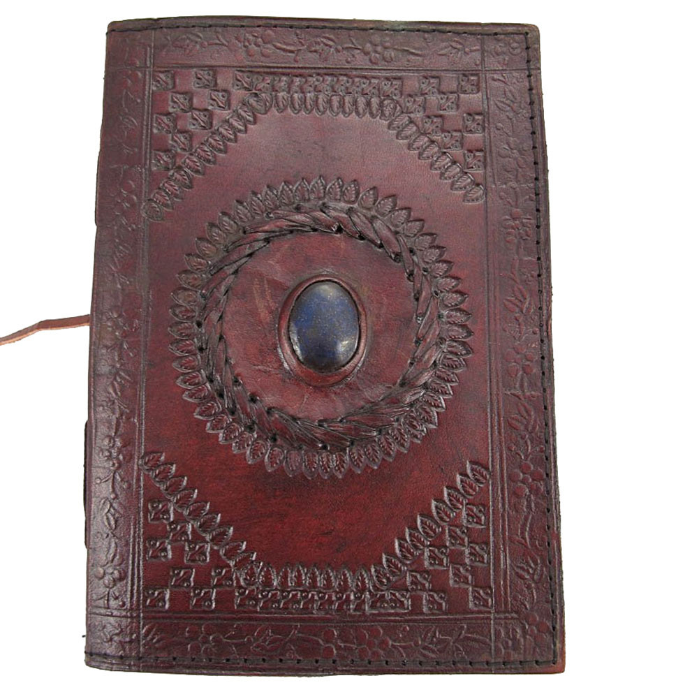 Blue Stone Eye Leather Journal Book Diary Notebook