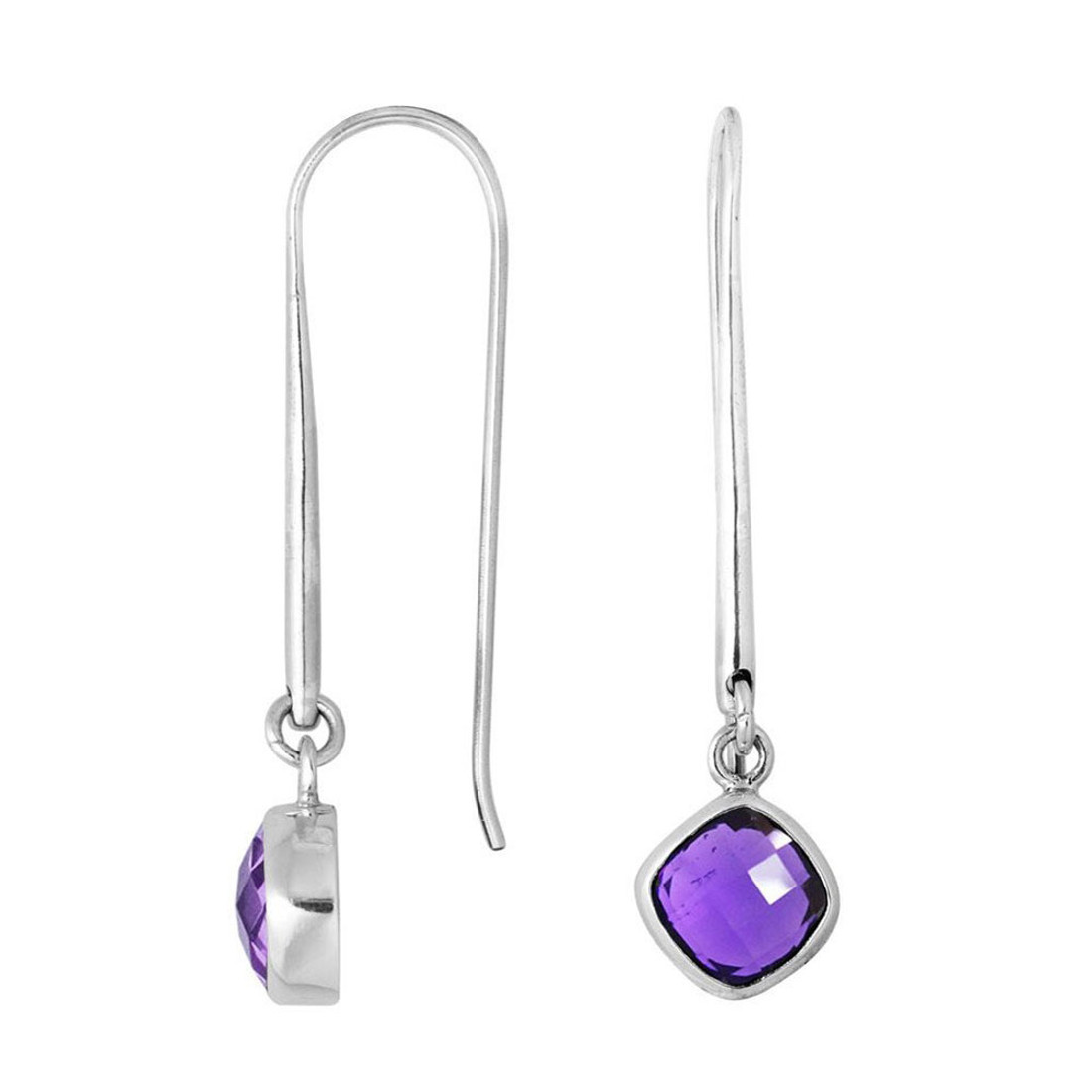 Amethyst Sterling Silver Dangle Earrings