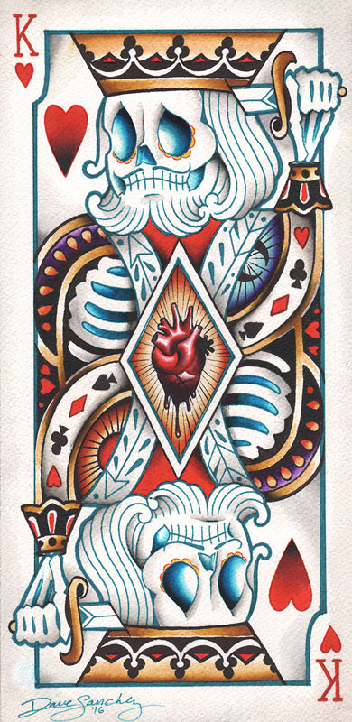 Suicide King by Dave Sanchez Canvas Giclee Tattoo Art ...