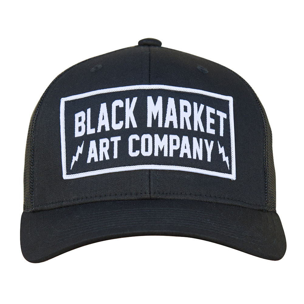 Electric Black Market Art Snap Back Retro Trucker Hat