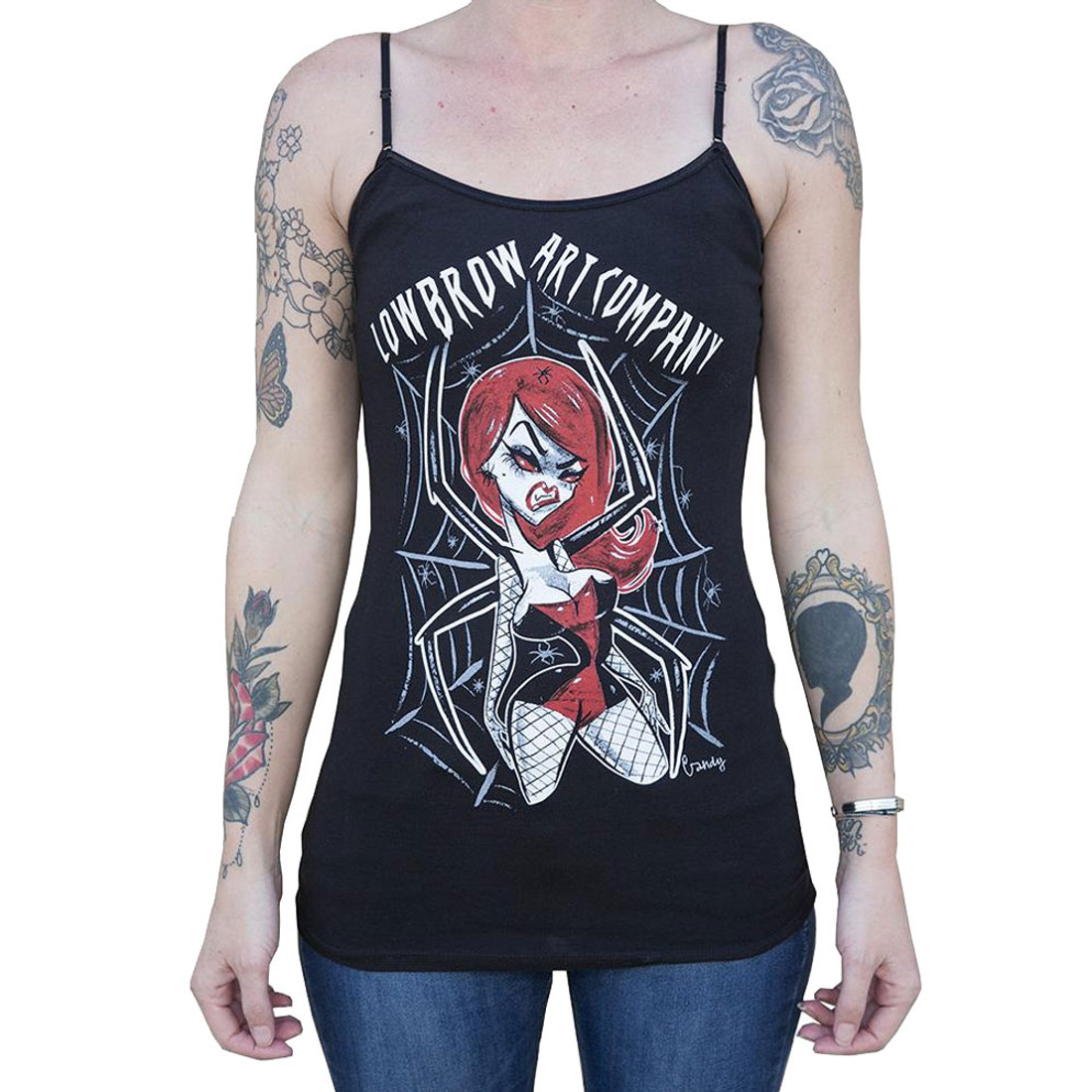 Spider Girl by Candy Women's Camisole Tank Top Shirt Sexy Pin Up