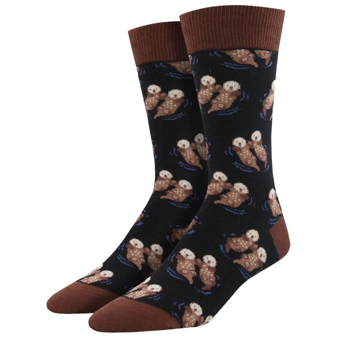 Men's Crew Socks Significant Otter Marine Life Black