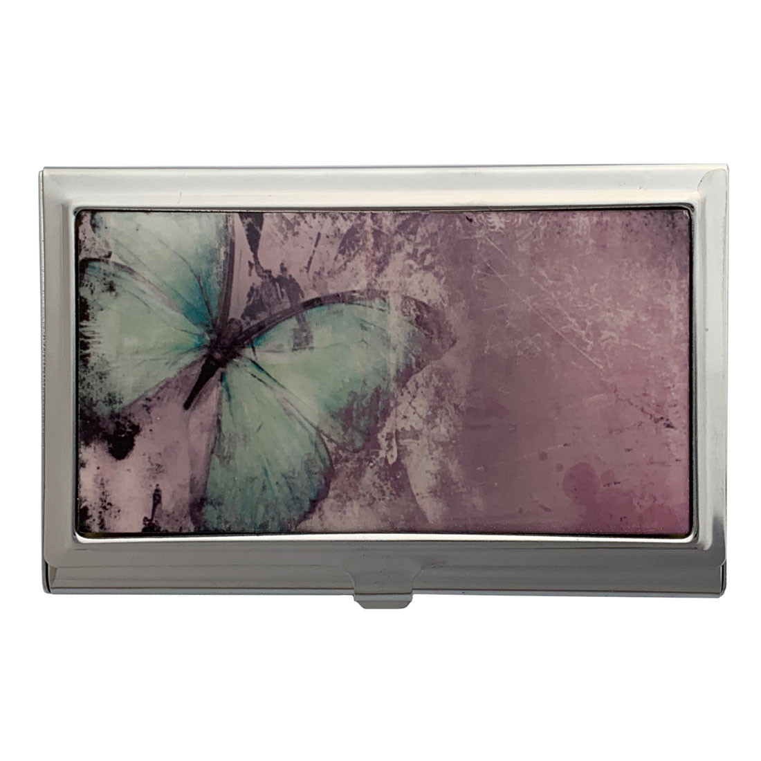 Pale Mint Green Monarch Butterfly ID Holder Business Card Case