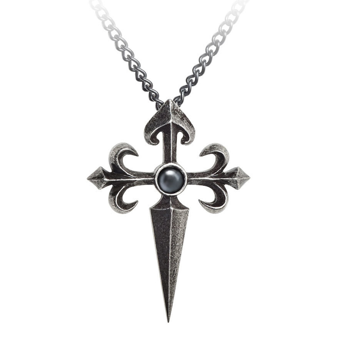 Alchemy Gothic Santiago Cross Pendant Necklace Pewter Jewelry P801