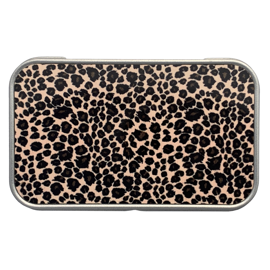 Leopard Animal Print Rectangle Metal Storage Tin Stash Box