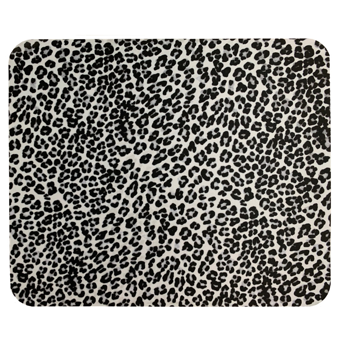 Black and White Leopard Animal Print Mouse Pad
