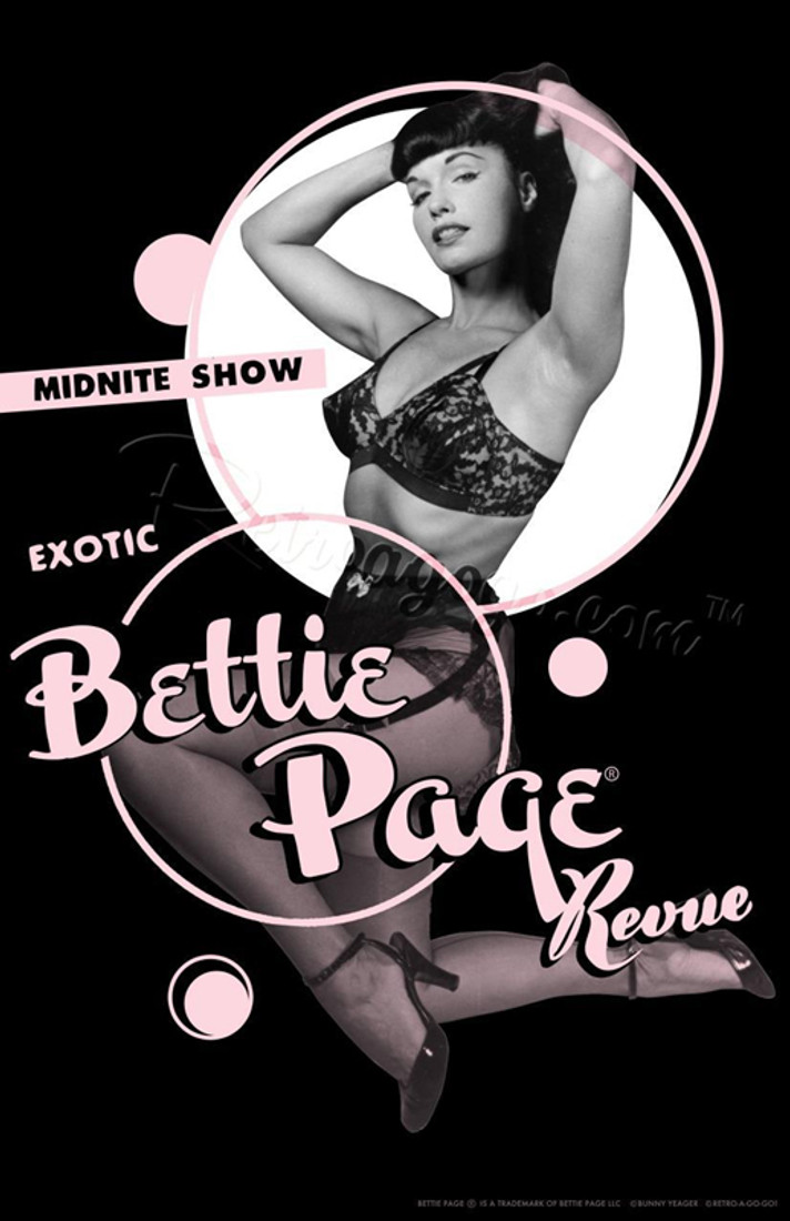 Bettie Page Girlie Revue Fine Art Print Rockabilly Pin Up Girl