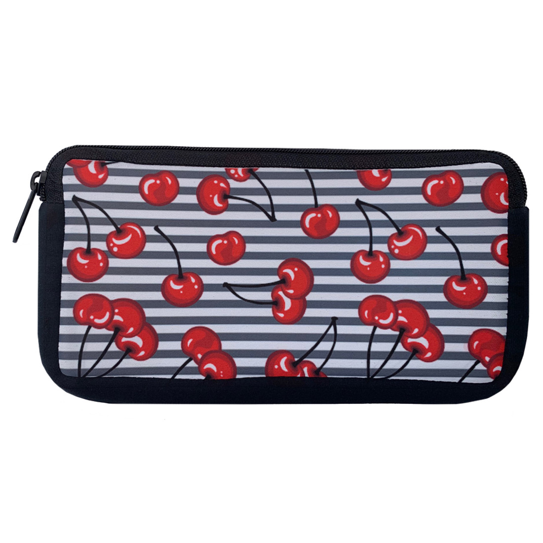 Rockabilly Cherries Cosmetic Bag Zippered Pouch