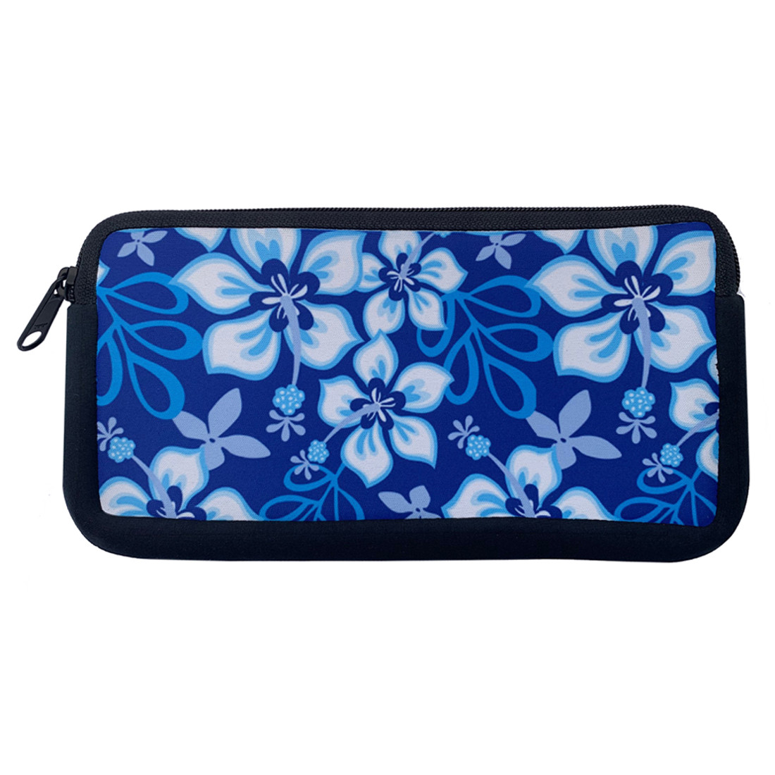 Blue Hibiscus Flowers Cosmetic Bag