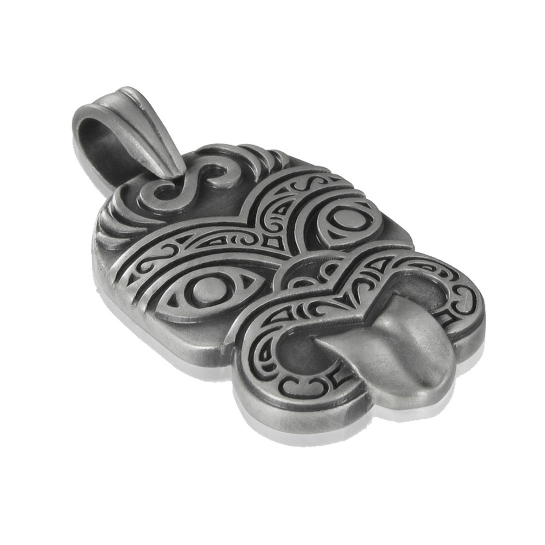 Tiki Mask BICO Pewter Pendant